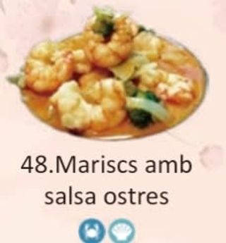 48. Mariscs Amb Salsa Ostres