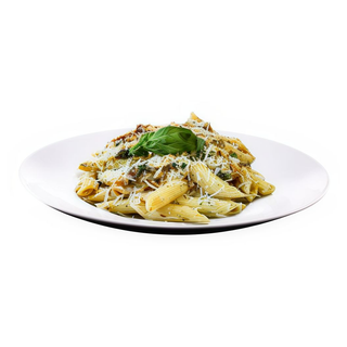 Penne z łososiem w sosie musztardowym