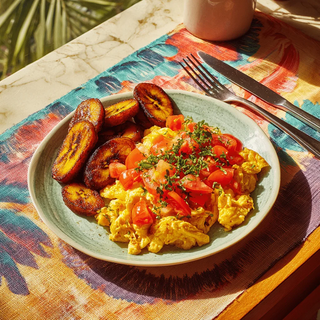 Plantain with Eggs Sauce or Omelette
