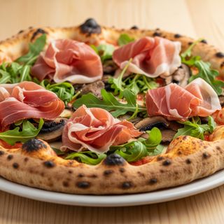 Speck, funghi porcini, rucola