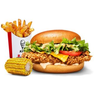 Burger La Coronel + Patatas + Mazorca