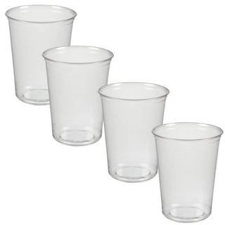 Lightweight Clear Plastic Cup 200ml capacity 4x