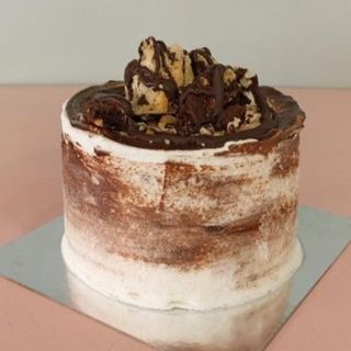 Porción De Tarta De Vainilla Nutella Cookies