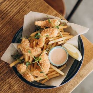 Креветки панко з картоплею фрі (150/90/80г)