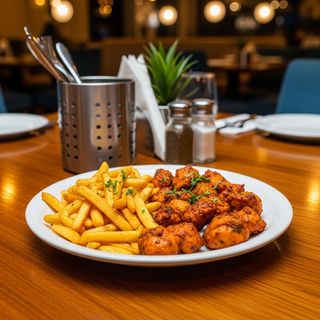 ½ Masala chips & ½ Rice and  Chicken