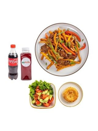 Комбо картофель фри с мясом