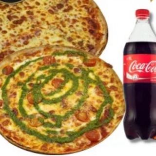 Oferta   1  -----2  Pizza familiares con una  patata y bebida 2 litro grats