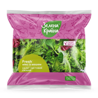 Салат листовий Зелена Країна свіжий мікс з машем митий (120г)