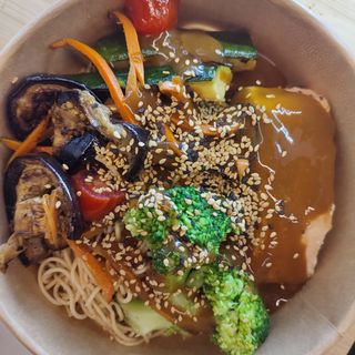 Salmón Teriyaky fideos (450 G.)