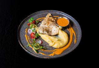 Філе сібаса з пюре та соусом біск