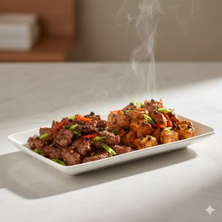 Ternera Y Pollo Con Pimienta Negra