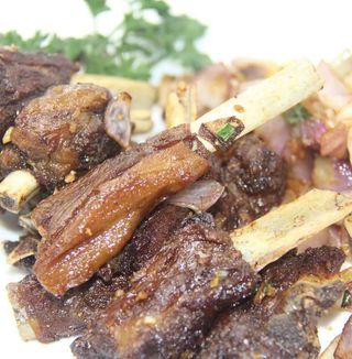 Fried Pork Ribs With Chinese Onions
