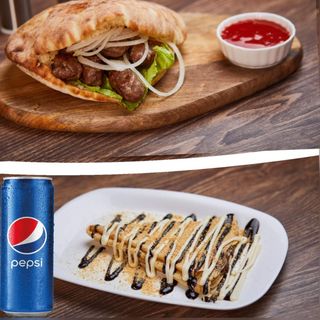 5 sarajevskih ćevapa + palačinka nutella + Pepsi