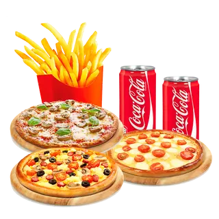 2 PIZZAS DE KEBAB(33cm)+PATATA+ BEBIDAS