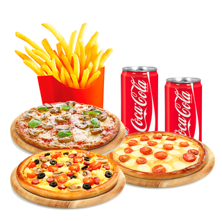 2 PIZZAS DE KEBAB(33cm)+PATATA+ BEBIDAS