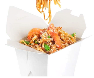 Makaron chiński box z krewetkami