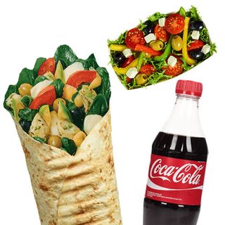 Zestaw Wrap Siciliano z sałatką i napojem