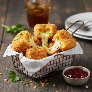 Панирани топени сиренца с корнфлейкс