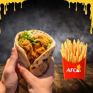 Cheese stuffed CHICKEN NAAN + Frites