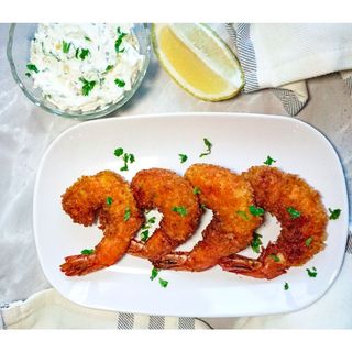 Deep fried golden prawns