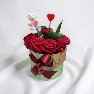 Caixa Premium de Rosas- Media com chocolate