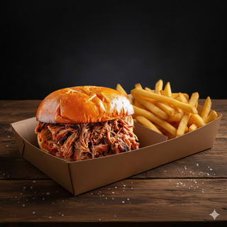 Pulled Pork + patatine + bibita