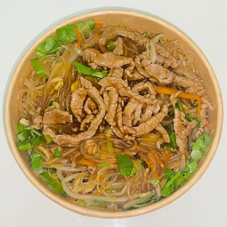 Spaghetti di soia con carne di manzo