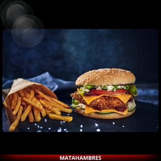 BURGER DE POLLO CLASICO + PATATAS FRITAS