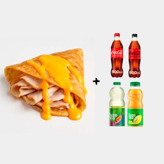 PACK CREPE SALADO ( Pavo y salsa Queso Cheddar) + BEBIDA