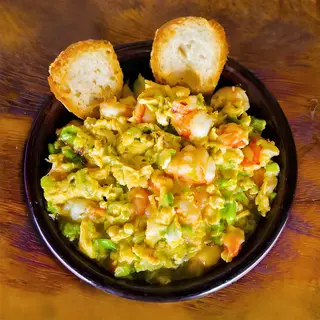 Revuelto de Espargos Verdes e Gambas