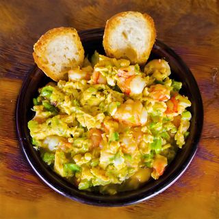 Revuelto de Espargos Verdes e Gambas