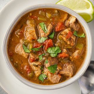 Pork with onion and green chili
