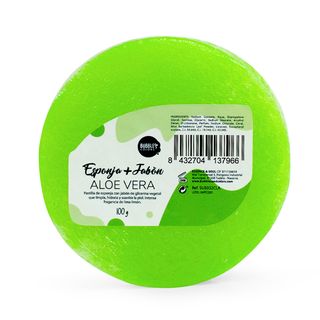 Esponja Artesanal Con Jabón Aloe Vera Bubbles&Colors 100 Gr
