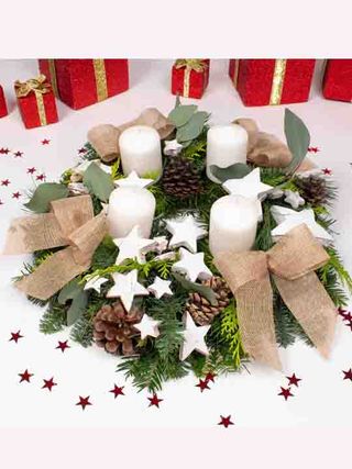 Coronita de masa cu lumanari si stelute