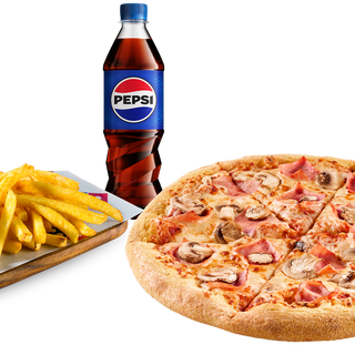 Zestaw Kibica: Pizza XXL + Frytki + Napój 0,5 l