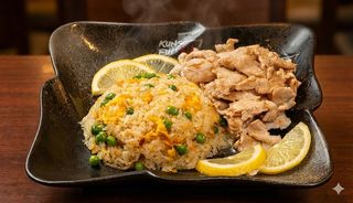 Riso saltato con piselli e pollo al limone