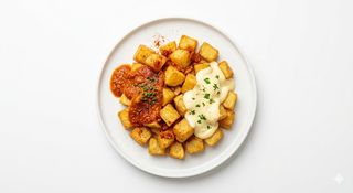Tapa De Patatas Bravas A Las Dos Salsas