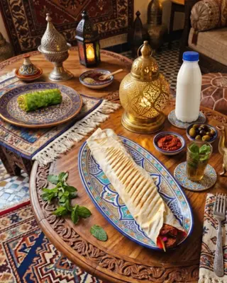 PITA FALAFEL MEDIUM, AYRAN BAKLAWA PISTACJOWA