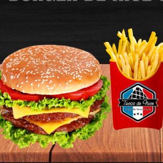 Cheeseburger + frites + boisson + 3 nuggets