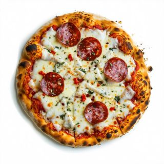 Pizza gorgonzola e salamino piccante