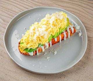 Ciabatta with avocado and scrumble