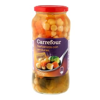 Combinado Garbanzos con Zanahorias y Coles Carrefour 400 Gr.