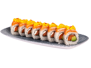 Uramaki z łososiem i mango crush