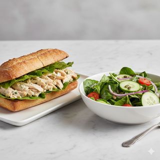 Bocadillo De Pollo Y Ensalada