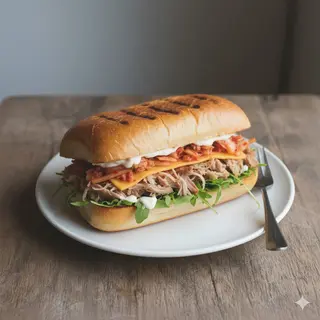 Grillowana chałka z szarpaną łopatką