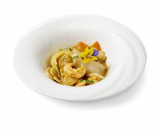 752. Gnocchi di riso con gamberi