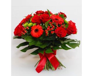 Bukiet Bajka mały - 7 kwiatów z przybraniem