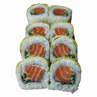 Uramaki surowy łosoś, serek, owijka awokado 8 szt