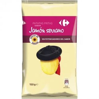 Patatas Frittas Sabor Jamón Serrano Carrefour 150 Gr.