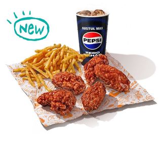 5 pc. Sauced Wings Large Meal